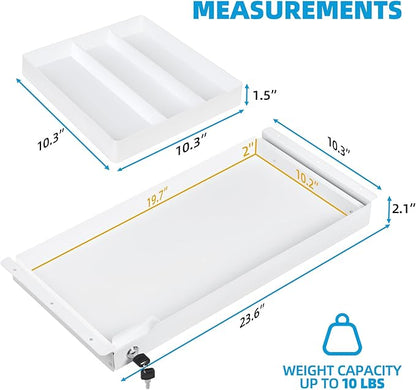 Under Desk Drawer Storage Organizer Lockable 24 Inch Wide, Metal Undermount - Image 2