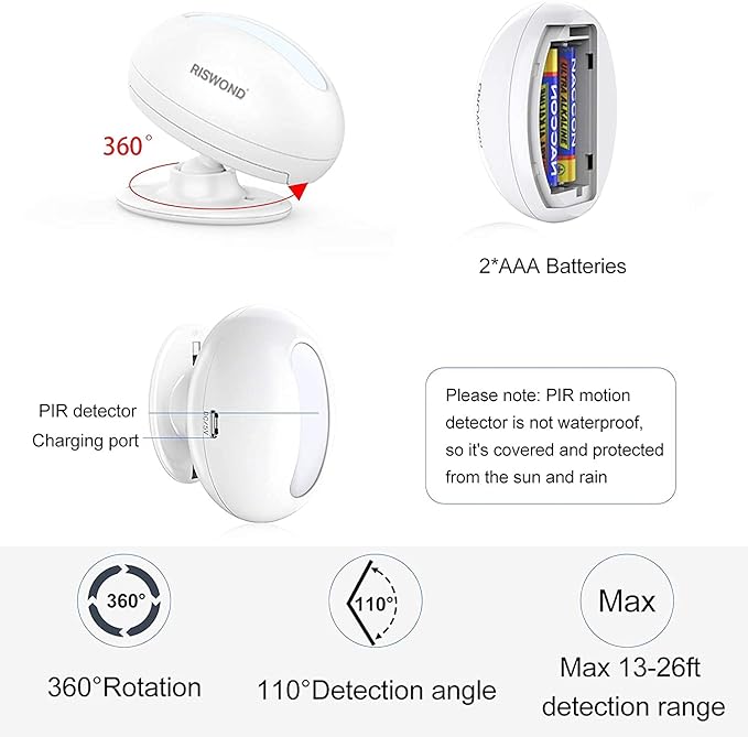 Wireless Motion Sensor Door Chime: Business Entry Doorbell Indoor Motion - Image 3