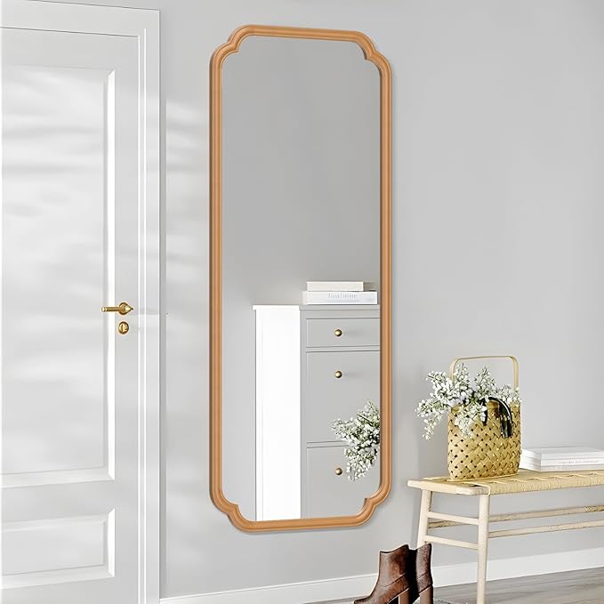 Natural Wood Framed Bathroom Mirror - Image 9