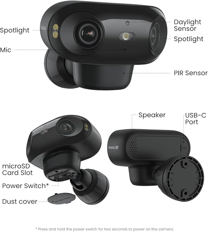 REOLINK Argus 4 Pro Black, 4K Dual-Lens 180° Solar Security Cameras Wireless - Image 10
