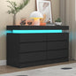 6 Drawer Dresser with Power Outlet, Dresser with LED Light, Modern Chest of by Gyfimoie