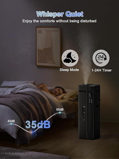 Zeova 13L/3.4Gal Humidifiers for Bedroom, Ultrasonic Warm & Cool Mist - Image 6