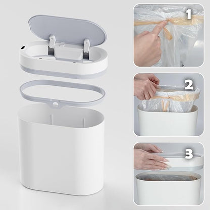 Bathroom Trash Can with Lid 2 Gallon Slim Motion Sensor Garbage Can Narrow - Image 6