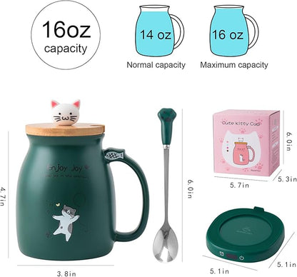 Bsigo Cute Cat Mug Set & Electric Smart Mug Warmer - Image 6