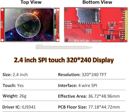 Hosyond 2.4 Inches TFT LCD Touch Screen Shield Display Module 320x240 SPI - Image 2