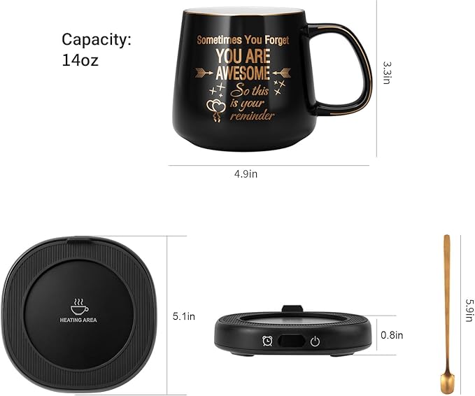 Coffee Mug Warmer & You are Awesome Mug Set, Electric Cup Warmer - Image 8