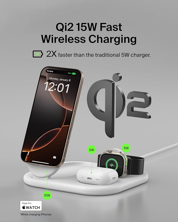 Belkin 3-in-1 MagSafe-Compatible iPhone Charger - Image 2