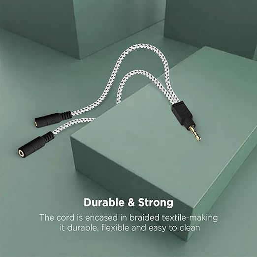 DUKABEL Headphone Splitter, Knitted 3.5mm Audio Splitter TRS 3-Pole Aux - Image 3