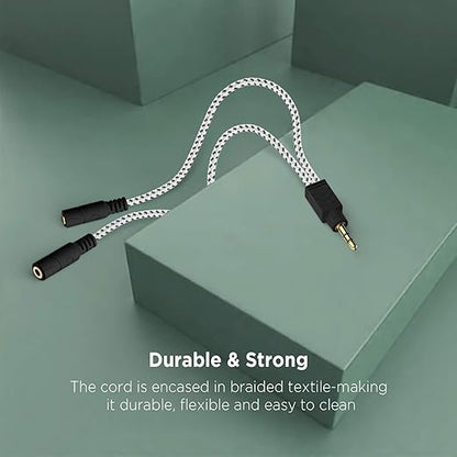 DUKABEL Headphone Splitter, Knitted 3.5mm Audio Splitter TRS 3-Pole Aux - Image 3