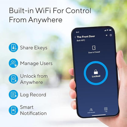 ULTRALOQ 2025 Upgrade Bolt NFC Smart Door Lock, Built-in WiFi Deadbolt 6-in-1 - Image 4