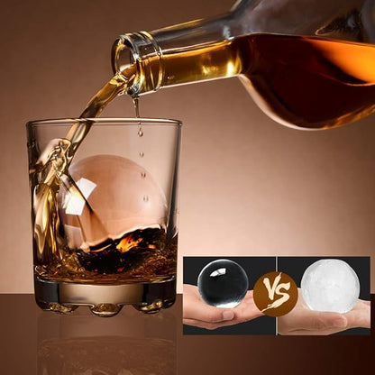 TINANA Crystal Clear Ice Ball Maker, 4 Cavity Large Clear Ice Balls Form - Image 2