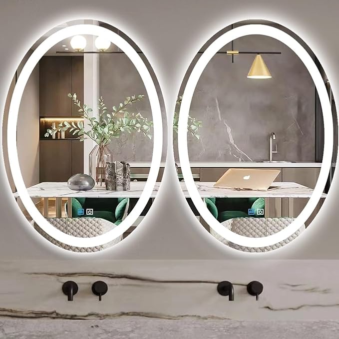 28 x 36 Inch Oval LED Vanity Mirror - Image 2