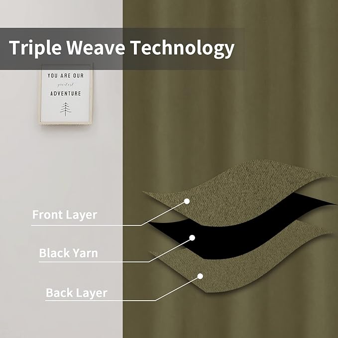 Easy-Going Blackout Curtains for Bedroom, Solid Thermal Insulated Grommet and - Image 3