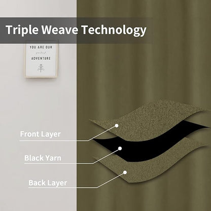 Easy-Going Blackout Curtains for Bedroom, Solid Thermal Insulated Grommet and - Image 3