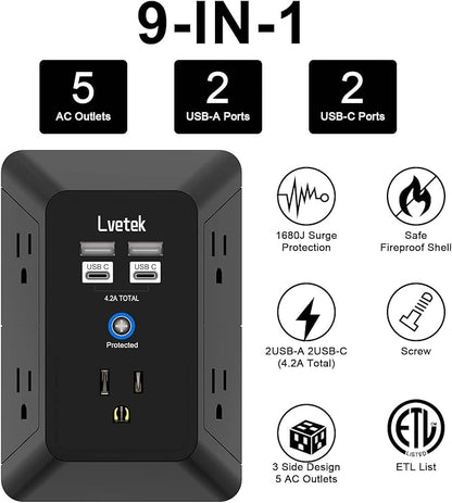 Outlet Extender, Surge Protector Outlet - Image 2