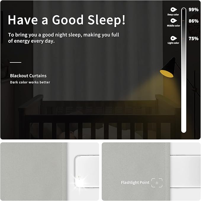 Easy-Going Blackout Curtains for Bedroom, Solid Thermal Insulated Grommet and - Image 2
