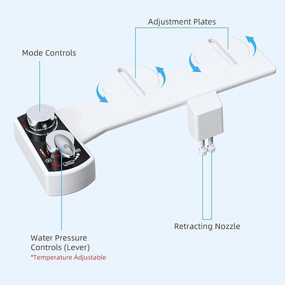 Hibbent Bidet Attachment for Toilet, Hot and Cold Water Spray Non-Electric Dual - Image 3