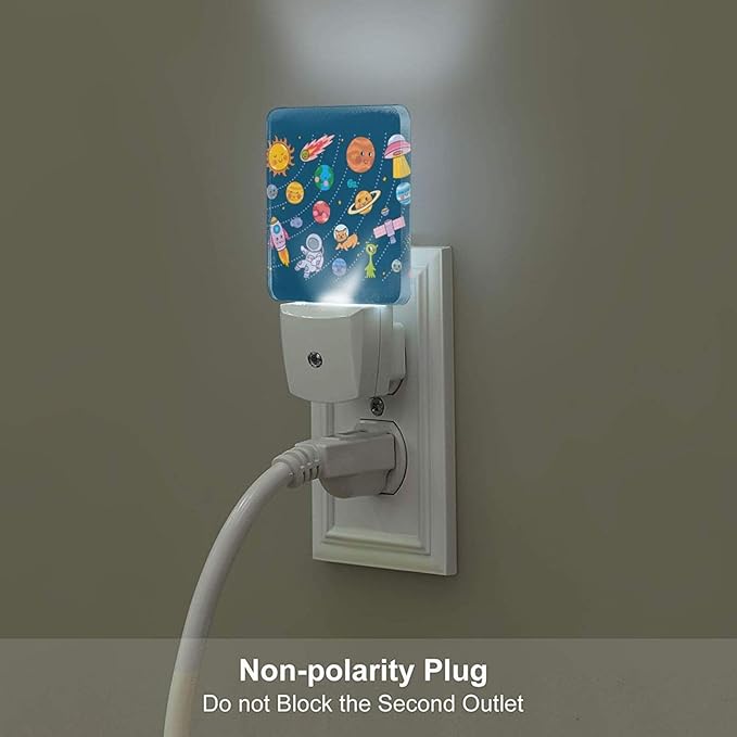 FSHVQKD Cute Space Doodle Night Light, Plug-in Nightlights Auto Sensor Night - Image 5