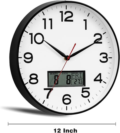 AKCISOT Wall Clock 12 Inch, Non-Ticking Silent Battery Operated Analog - Image 4