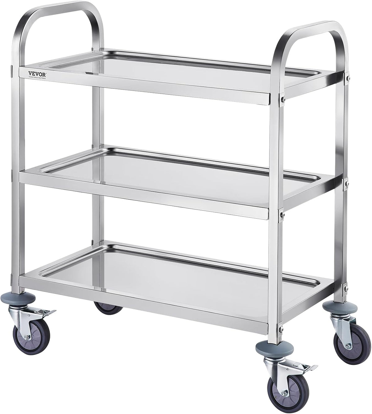 VEVOR Stainless Steel Cart, 3 Layers Lab Utility Cart 220 lbs Weight Capacity...