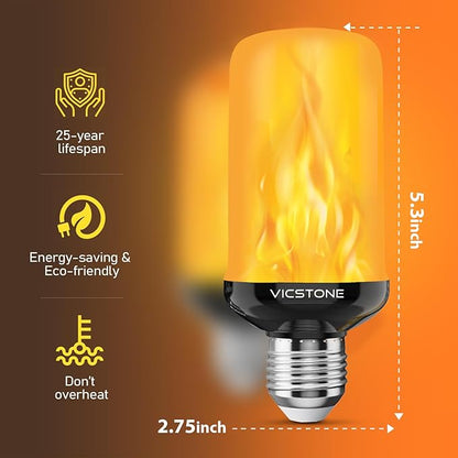 Vicstone Upgraded LED Flame Light Bulbs Christmas Decorations, 4-Mode - Image 4