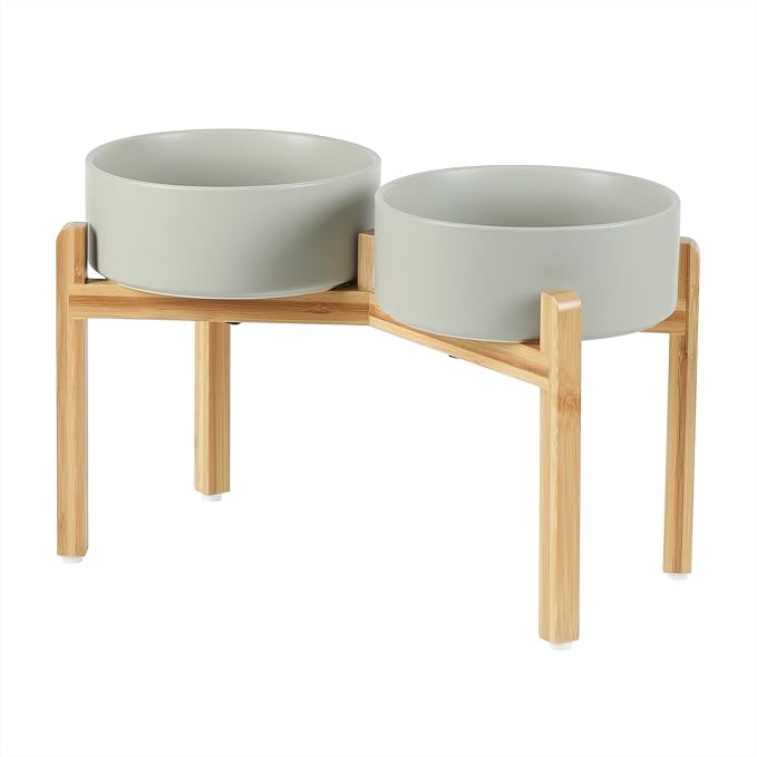 Ceramic Raised Double Bowls Set by Havniva