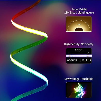 20FT LED Strip Lights COB Smart IC, 24V RGB LED Lights - Image 3