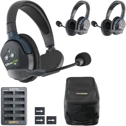 Eartec UL312 Ultralite-HD 3-Person Full Duplex Wireless Intercom Headset by Eartec