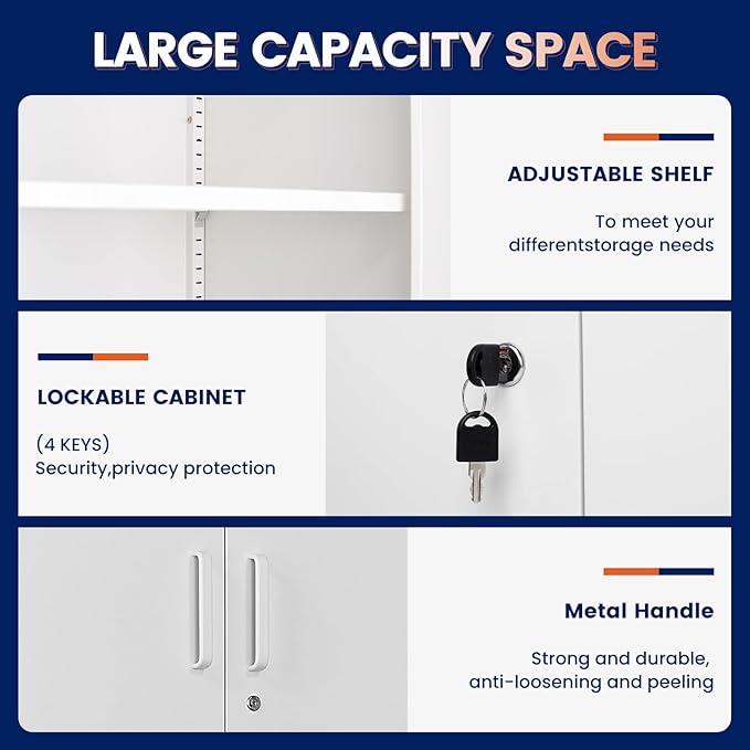 Yizosh Metal Storage Locking Cabinet - Image 5