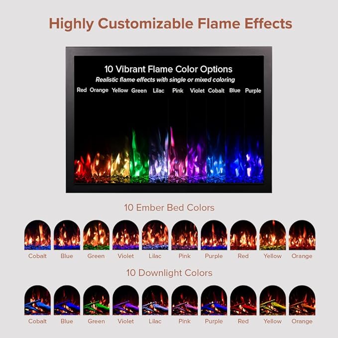 Modern Ember Highmark Traditional 33 Inch Built-in Smart Electric Fireplace - Image 4