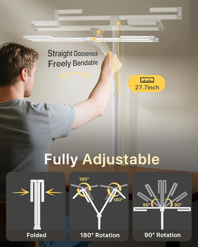 ONEMIX 42" LED Desk Lamp for Home Office, Eye-Caring Desk Light - Image 2