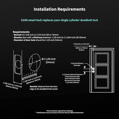 Aqara Smart Lock U100, Fingerprint Keyless Entry Door Lock - Image 6