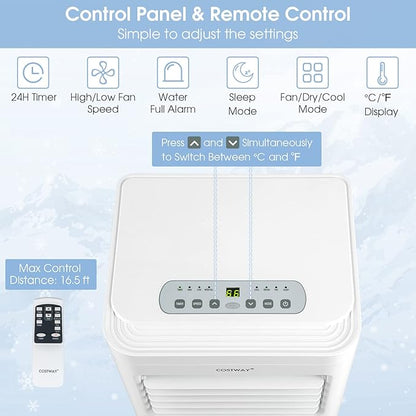 COSTWAY Portable Air Conditioner, 8000 BTU AC Unit - Image 4