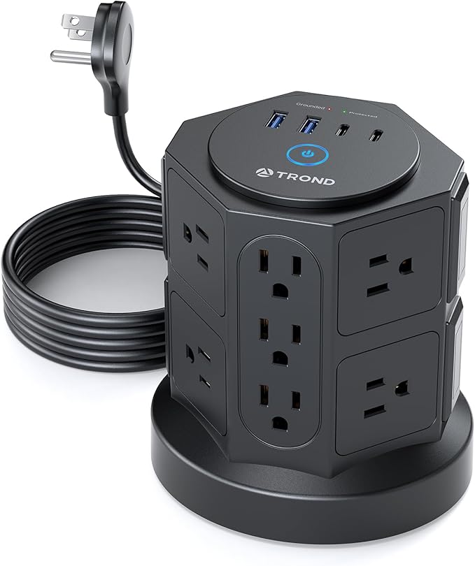 TROND Tower Surge Protector Power Strip by TRONDOfficial