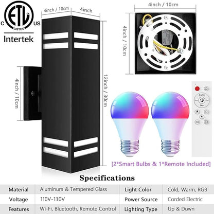 KIZON Smart Porch Lights Color Changing, Ambience RGB WiFi Outdoor Sconce - Image 6