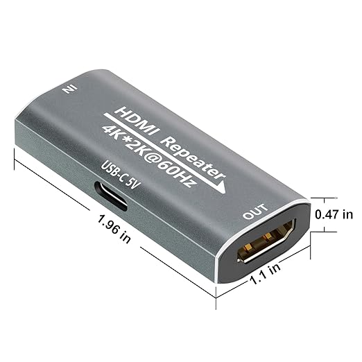 HDMI Booster Repeater 4K@60Hz for 80FT, HDMI Extender Female to Female - Image 4