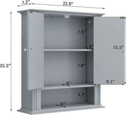 Wall Mounted Bathroom Cabinet Wooden Storage Cabinet - Image 3