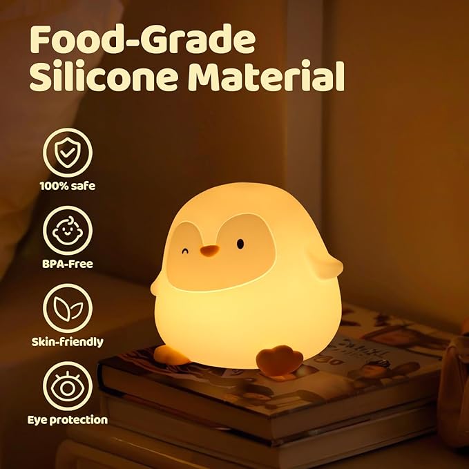 Rytinazzz Penguin Night Light, 50-Hour Battery & Pat Control, Squishy Silicone - Image 2