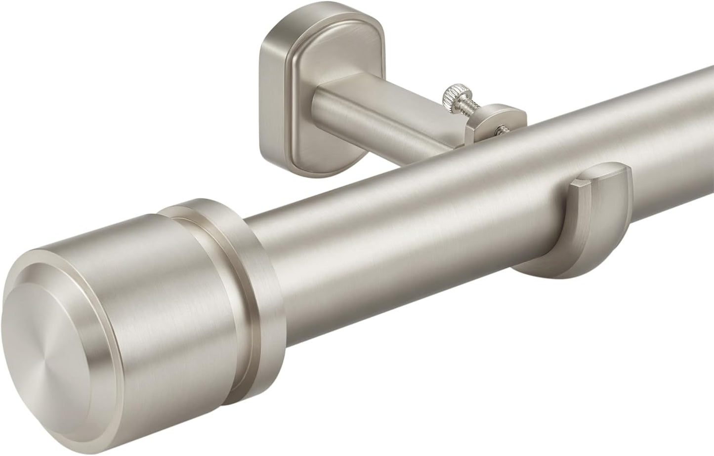 1 1/8 Inch Diameter Curtain Rods 36 to 72 Inches(3-6ft), Telescoping Heavy Duty Large Drapery Rod with Adjustable Aluminum Alloy Bracket, Solid End Caps for Windows Patio Decoration, Brushed Nickel