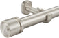 1 1/8 Inch Diameter Curtain Rods 36 to 72 Inches(3-6ft), Telescoping Heavy Duty Large Drapery Rod with Adjustable Aluminum Alloy Bracket, Solid End Caps for Windows Patio Decoration, Brushed Nickel