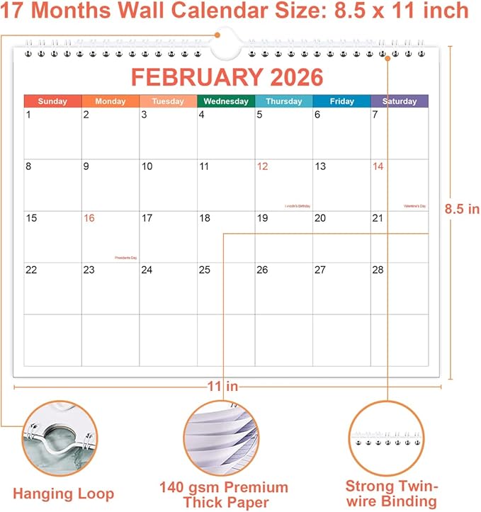 Calendar 2026, Wall Calendar 2026-2027 from February 2026 - Image 3