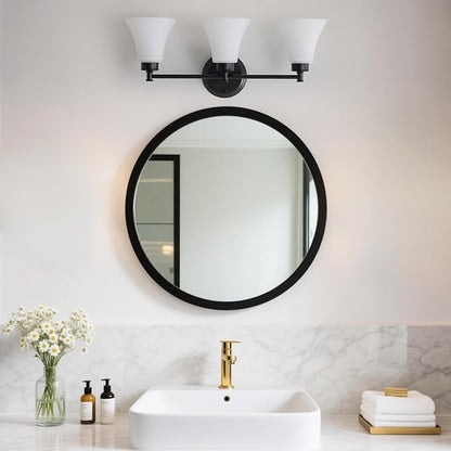 LOUSACE 3 Light Bathroom Vanity Light Matte Black Bathroom Lighting Fixtures - Image 8