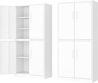 71” Metal Storage Lockable Heavy Duty File Cabinet Garage Tool Cabinets by Fesbos