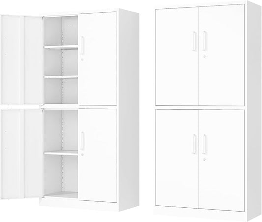 71” Metal Storage Lockable Heavy Duty File Cabinet Garage Tool Cabinets by Fesbos