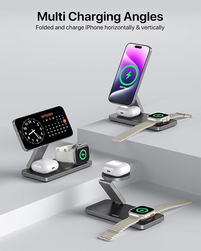 UEQ Foldable 3 in 1 Wireless Charging Station - Image 8
