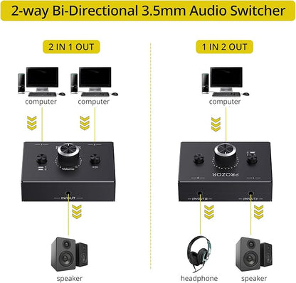PROZOR 3.5mm Audio Bi-Directional Switcher - Image 2