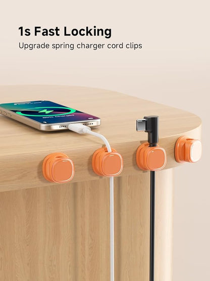 9 Pack Cord Organizer, Spring Cable Management, Adhesive Cute Cable Holder Clips - Image 4