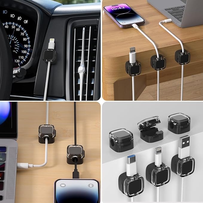 Magnetic Cable Clips, Adjustable Cord Holder Management, Adhesive Wire Keeper - Image 8