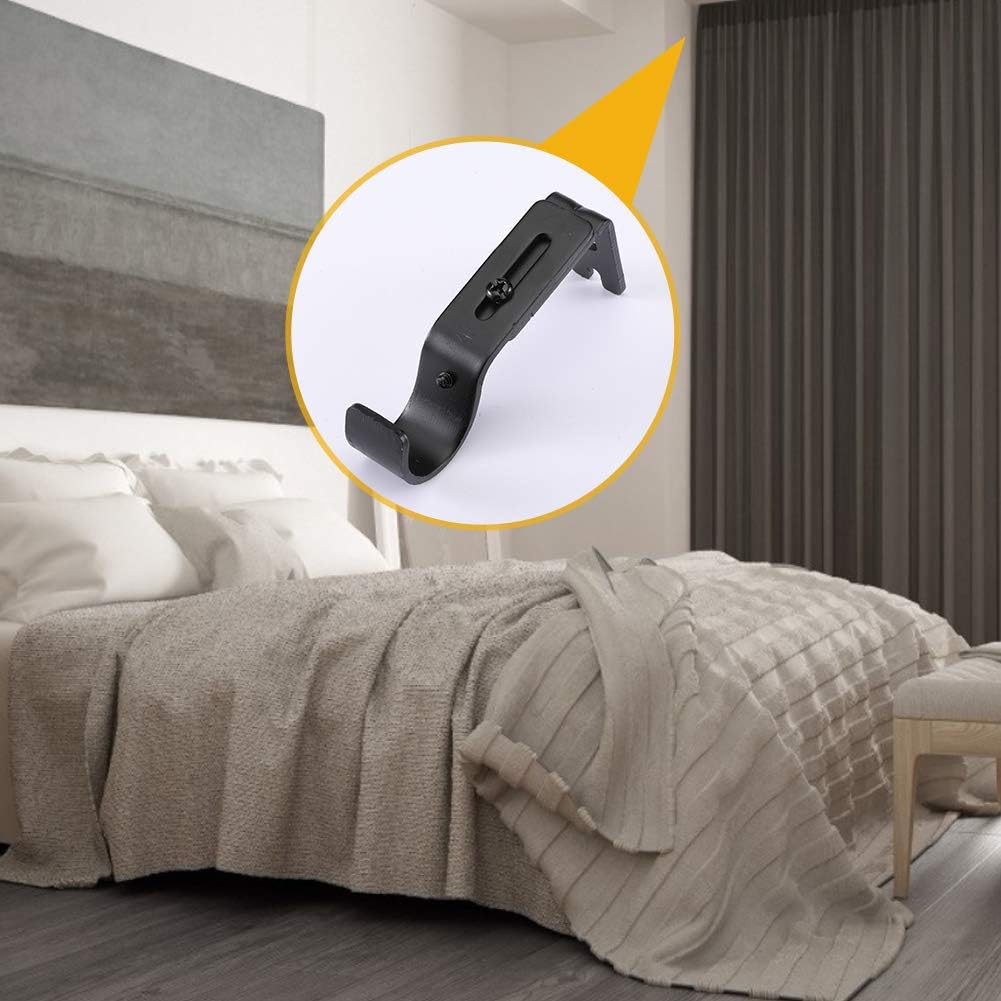Heavy Duty Adjustable Curtain Rod Brackets and Holders - For 1 1/8 Inch & 1 1/4 Inch Rod, 2 PCS Black