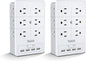 Surge Protector Nikleb 2-Pack, Wall Charger Box Multiports Total 4.8A, by nikleb